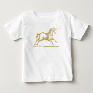T-shirt Pour Bébé Parties scintillant d'or Imaginaire Unicorn