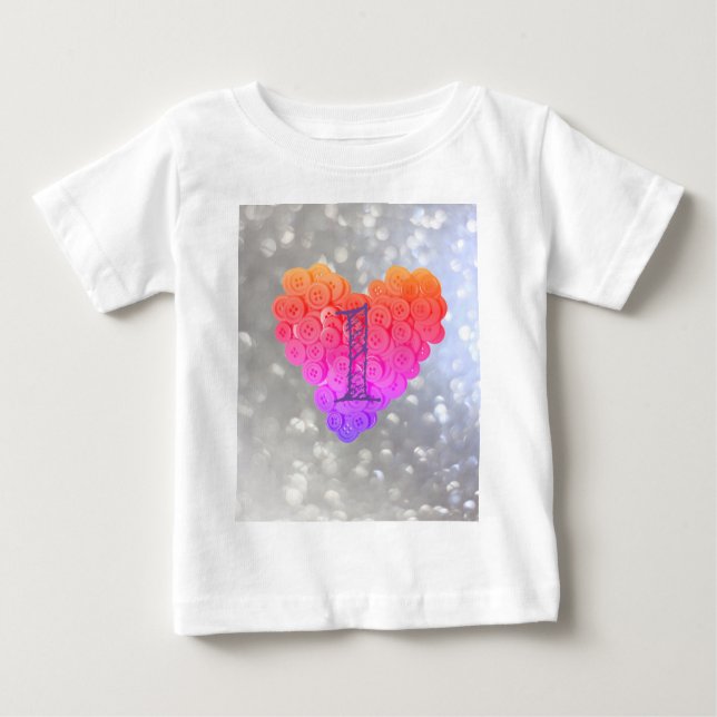 T-shirt Pour Bébé Parties scintillant étincelante Glamor Heart 1er a (Devant)