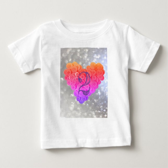 T-shirt Pour Bébé Parties scintillant étincelante Glamor Heart 2e fi (Devant)