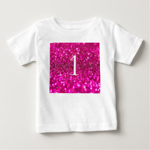 T-shirt Pour Bébé Parties scintillant étincelante rose 1er glamour f