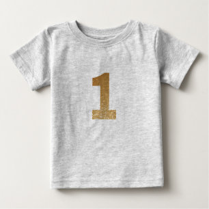 T-shirt Pour Bébé Parties scintillant or mignonne 1er anniversaire