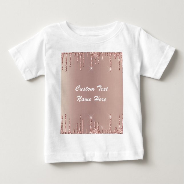 T-shirt Pour Bébé Parties scintillant rose Gold Blush Drivers Texte  (Devant)