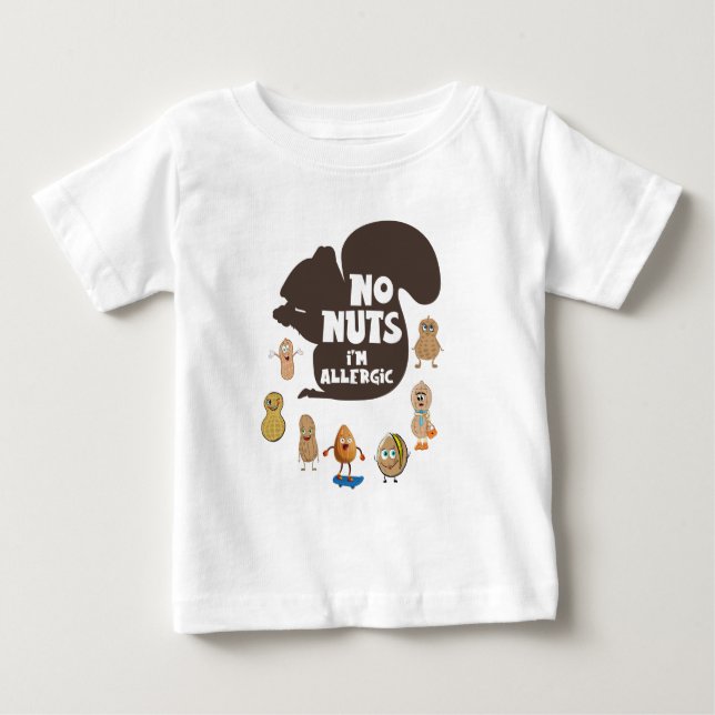 T-shirt Pour Bébé Pas de noix Je suis Allergic Peanut Sensibilisatio (Devant)