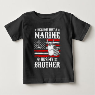 T-shirt Pour Bébé Pas seulement un Marine, c'est mon frère Patriotiq