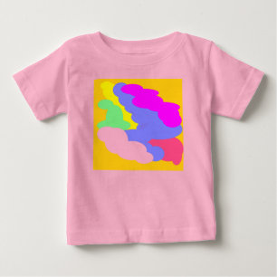 T-shirt Pour Bébé Pastel mignon teintes de bouffées bleu rose jaune