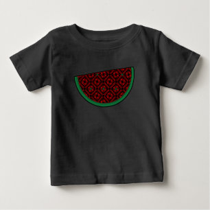 T-shirt Pour Bébé Pastèque de Palestine Broderie tatreez rouge