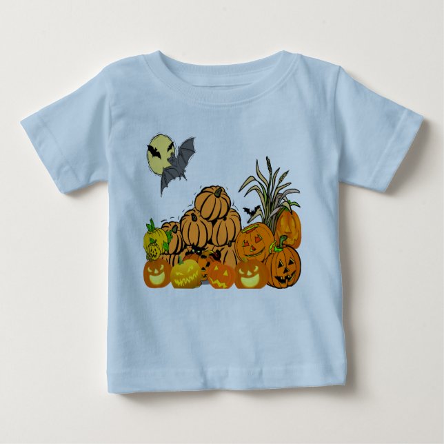 T-shirt Pour Bébé Patch Citrouille - (Devant)
