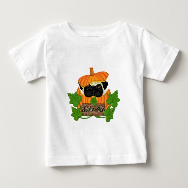T-shirt Pour Bébé Patch Citrouille carlin (Devant)