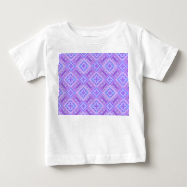 T-shirt Pour Bébé Patchwork de contrôle de diamant - Lilac Blue 1 (Devant)