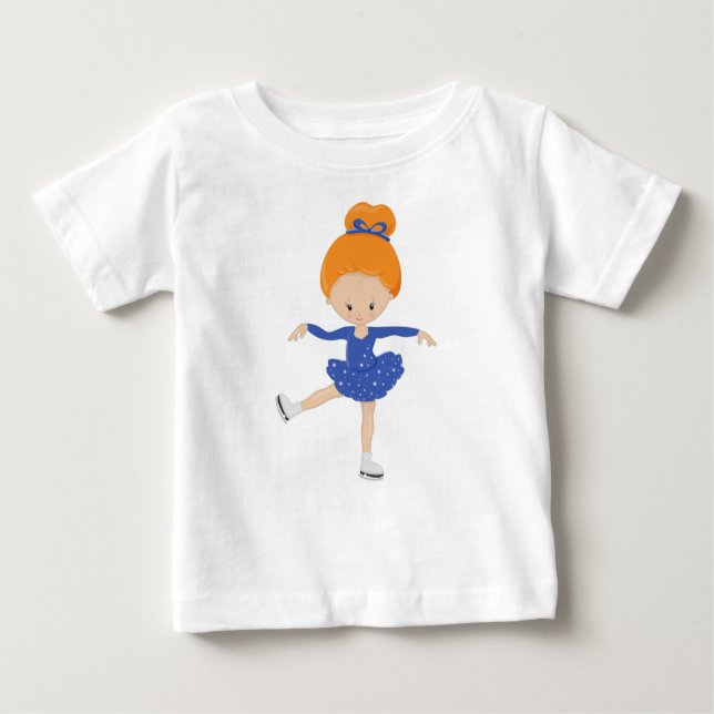 T-shirt Pour Bébé Patinage artistique, fille de patinage sur glace,  (Devant)