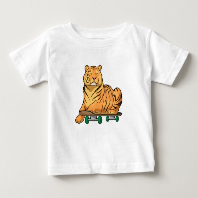 T-shirt Pour Bébé Patinage de Tiger (Devant)