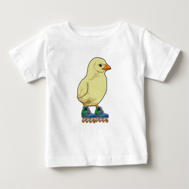 T-shirt Pour Bébé Patinage en ligne avec patins en ligne (Devant)