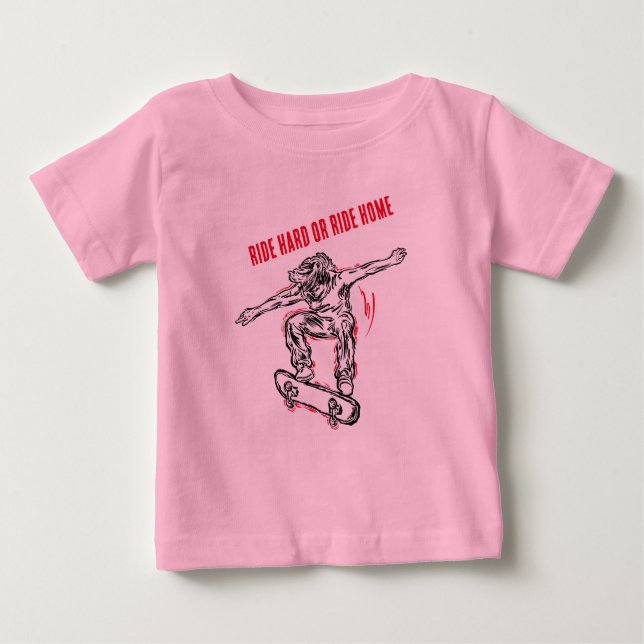 T-shirt Pour Bébé Patinage en vol - Planche à roulettes (Devant)