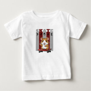 T-shirt Pour Bébé Patineur Kawaii Hamster Imprimer