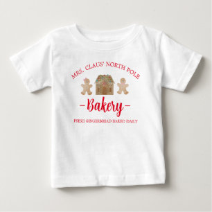 T-shirt Pour Bébé Pâtisserie de Mme Claus Pôle Nord Bébé de Noël
