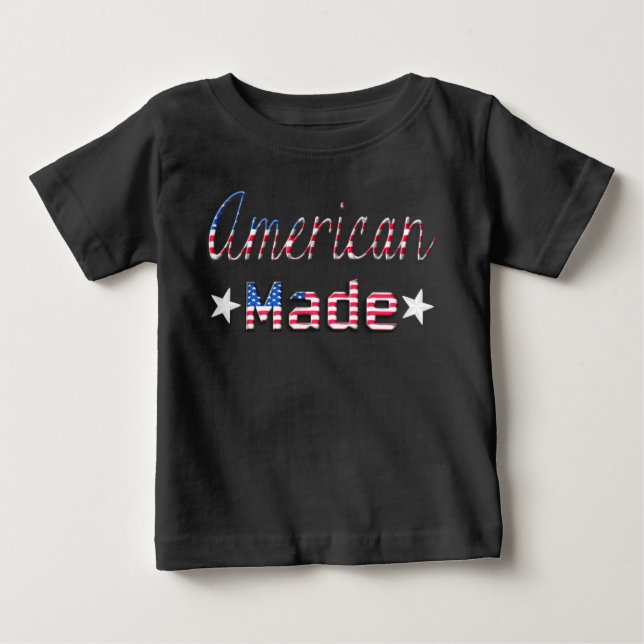 T-shirt Pour Bébé Patriotique Américain Fabriqué Drapeau Baby Chemis (Devant)