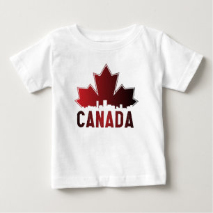 T-shirt Pour Bébé Patriotique de feuille d'érable rayée du Canada