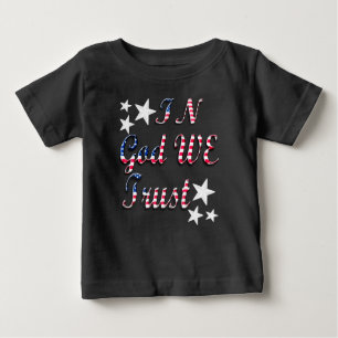 T-shirt Pour Bébé Patriotique En Dieu Nous Faisons Confiance Drapeau