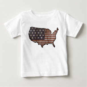 T-shirt Pour Bébé Patriotique étoiles rayures United States baby tee