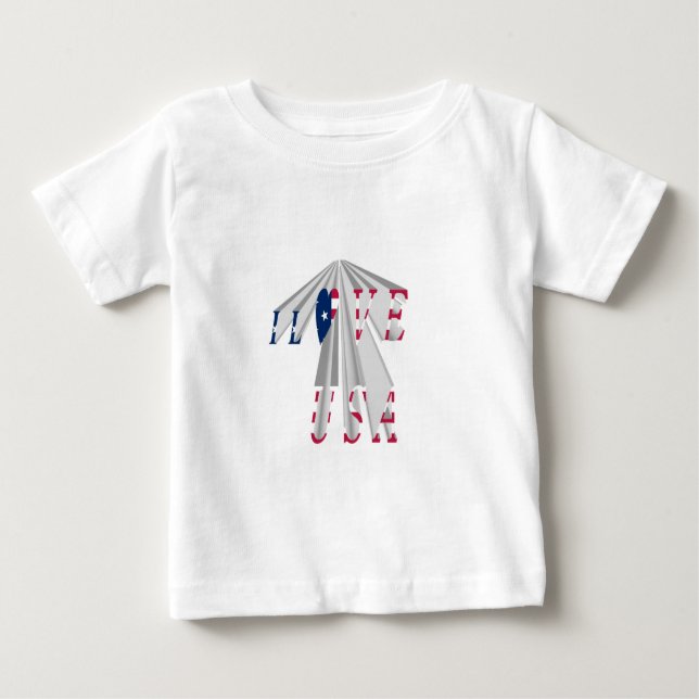 T-shirt Pour Bébé Patriotisme effarant : I Love USA Perspective Art (Devant)
