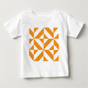 T-shirt Pour Bébé Patters de Burnt Orange Geometric Deco Cube