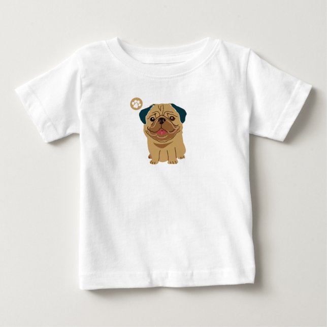 T-shirt Pour Bébé Paw carlin (Devant)