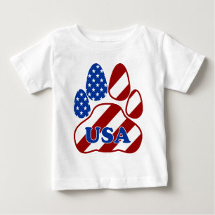 T-shirt Pour Bébé PAW FLAG USA.png