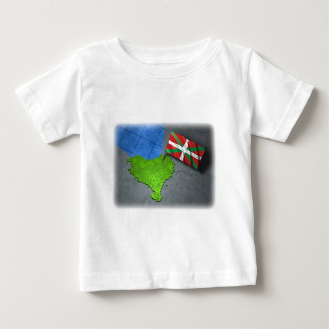 T-shirt Pour Bébé Pays Basque avec son propre drapeau (Devant)