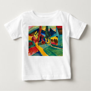 T-shirt Pour Bébé Paysage de Kandinsky avec deux peupliers