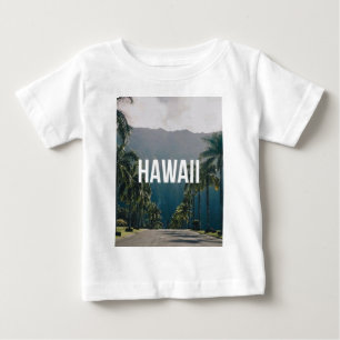 T-shirt Pour Bébé Paysage esthétique de palmiers tropicaux d'Hawaii