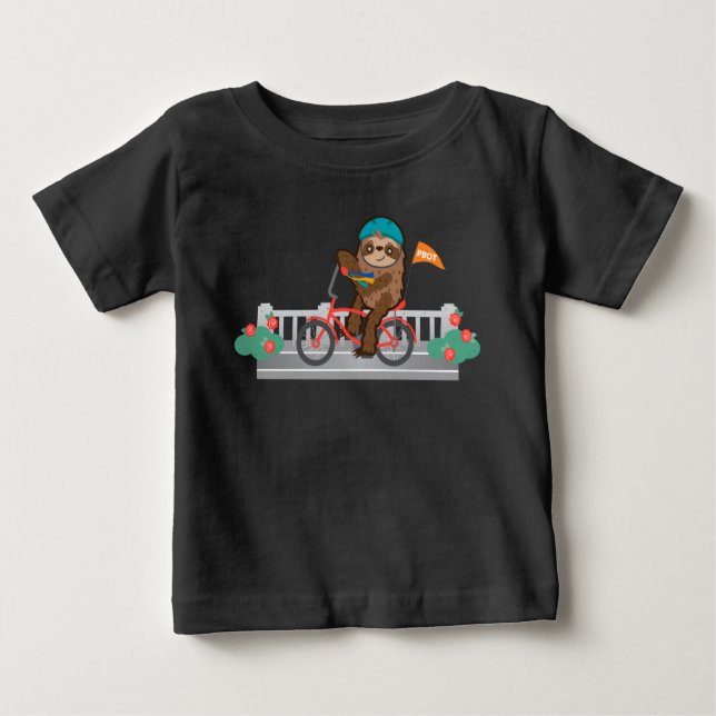 T-shirt Pour Bébé PBOT Sloth Bike baby tee (Devant)