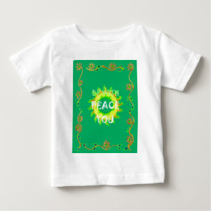 T-shirt Pour Bébé Peace Be With You : Inspirant Vert et Jaune