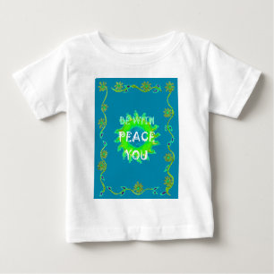 T-shirt Pour Bébé Peace Be With You : Inspirant Vert et Jaune