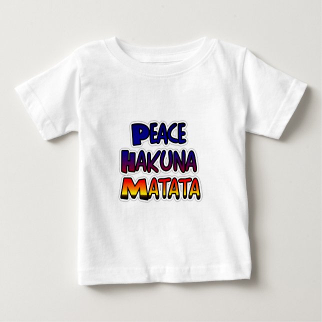 T-shirt Pour Bébé Peace Hakuna Matata Gradient Art (Devant)