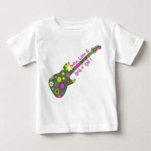 T-shirt Pour Bébé Peace Love and Rock n'Roll