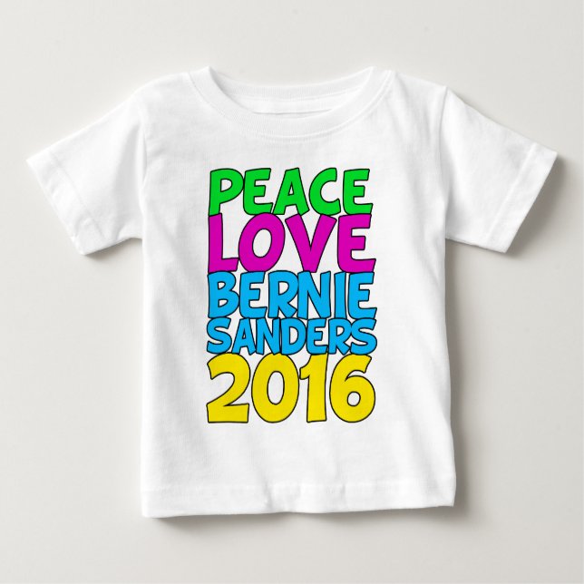 T-shirt Pour Bébé Peace Love Bernie Sanders 2016 (Devant)