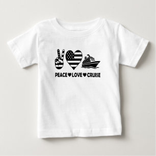 T-shirt Pour Bébé Peace Love Cruise USA Vacances Vibes