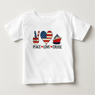 T-shirt Pour Bébé Peace Love Cruise USA Vacances Vibes