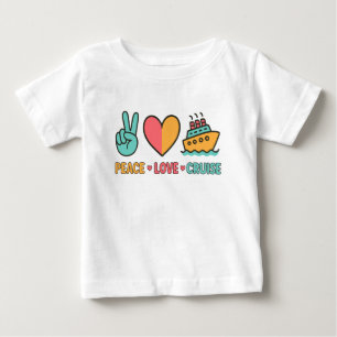 T-shirt Pour Bébé Peace Love Cruise Vacances