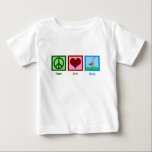 T-shirt Pour Bébé Peace Love Geese<br><div class="desc">A cute geese gift featuring a peace sign,  heart and a goose.</div>