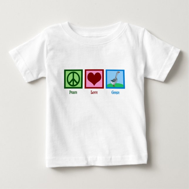 T-shirt Pour Bébé Peace Love Geese (Devant)