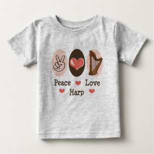 T-shirt Pour Bébé Peace Love Harp Baby Romper