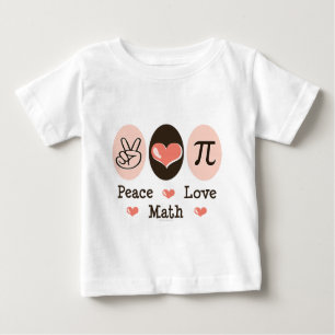 T-shirt Pour Bébé Peace Love Math bébé long manches Tee