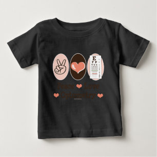 T-shirt Pour Bébé Peace Love Optométrie Optométriste Bodysuit bébé