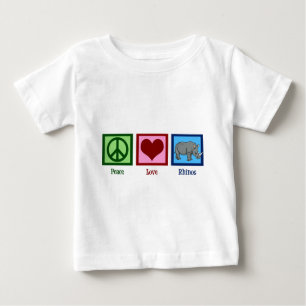 T-shirt Pour Bébé Peace Love Rhinos