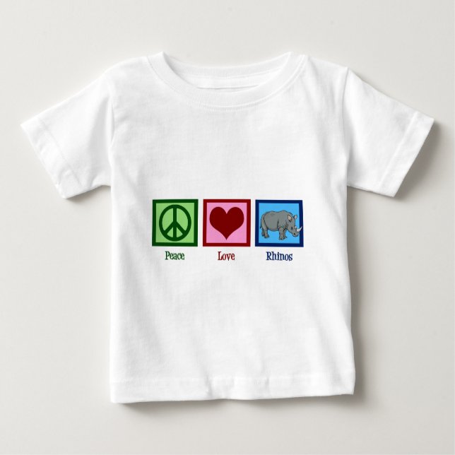T-shirt Pour Bébé Peace Love Rhinos (Devant)