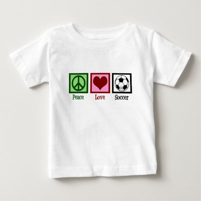 T-shirt Pour Bébé Peace Love Soccer (Devant)