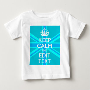 T-shirt Pour Bébé Peacock Aqua Gardez Le Calme Et Votre Texte Union