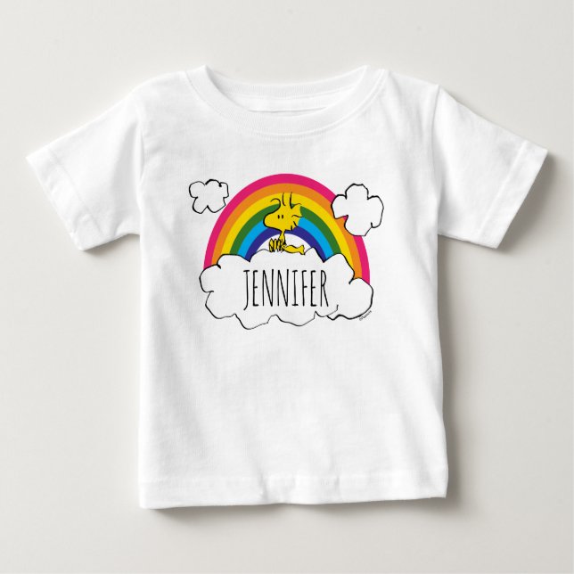 T-shirt Pour Bébé PEANUTS | Pois arc-en-ciel de Woodstock (Devant)