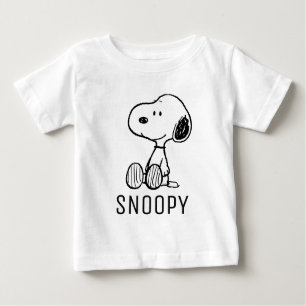 T-shirt Pour Bébé PEANUTS   Snoopy on Black White Comics
